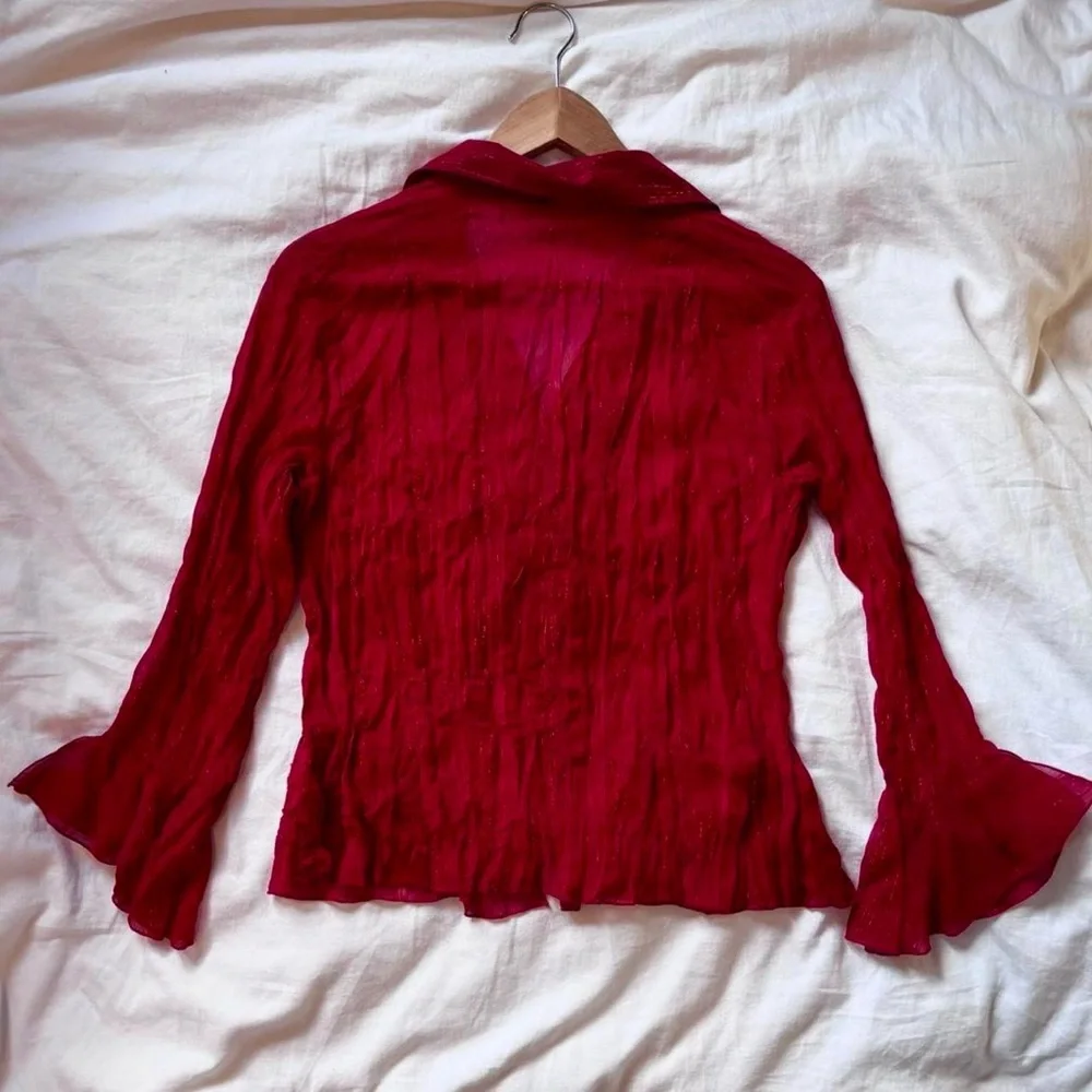 Red Ruffled Blouse - Picture 2 of 3